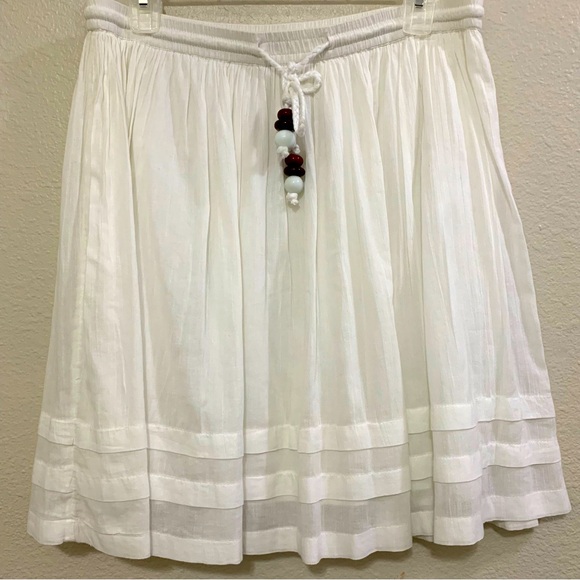 Old Navy Dresses & Skirts - OLD NAVY SKIRT WOMEN’S MINI FULL DRAW STRING LINED COTTON WHITE NWOT MEDIUM